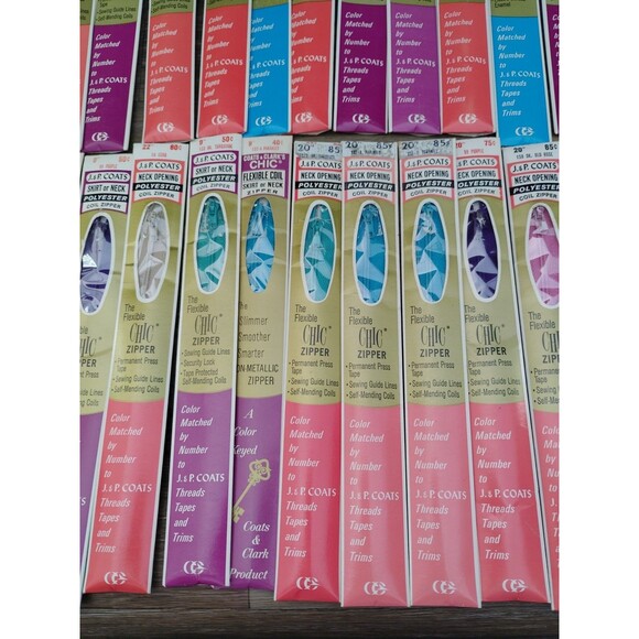 NOS Vintage Sewing Zipper LOT of 35 J & P Coats Flex Knit - Picture 7 of 9